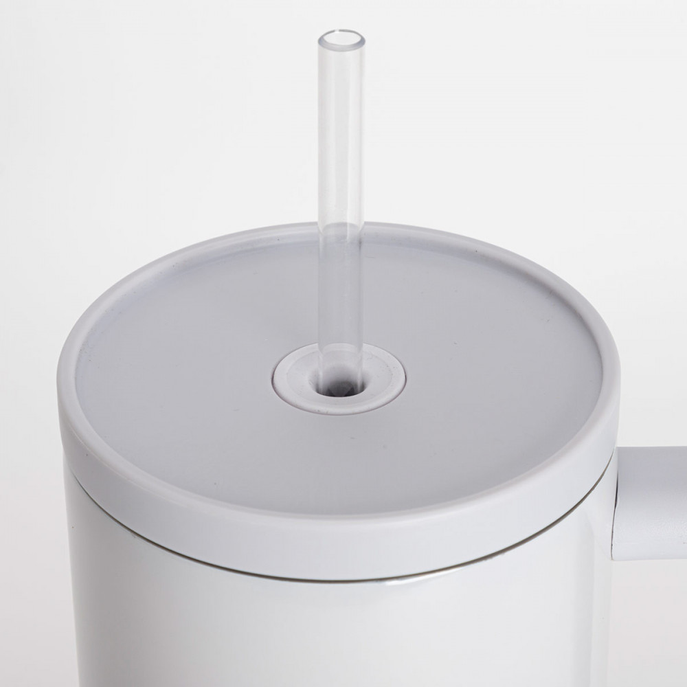 Sublimation Thermobecher mit Deckel, Griff & Trinkhalm 1200ml